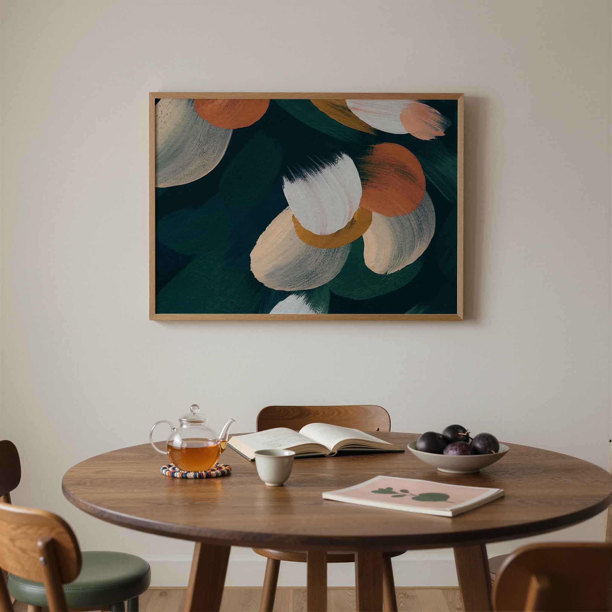 Abstracte penseelstreken Poster