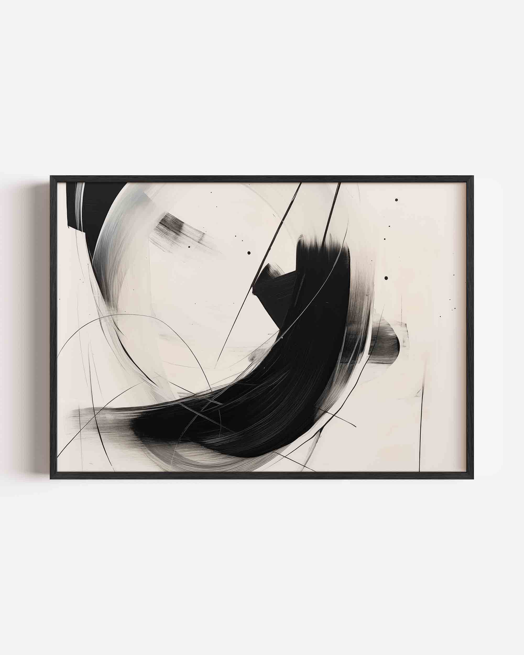Abstracte zwarte en witte lijnen Poster