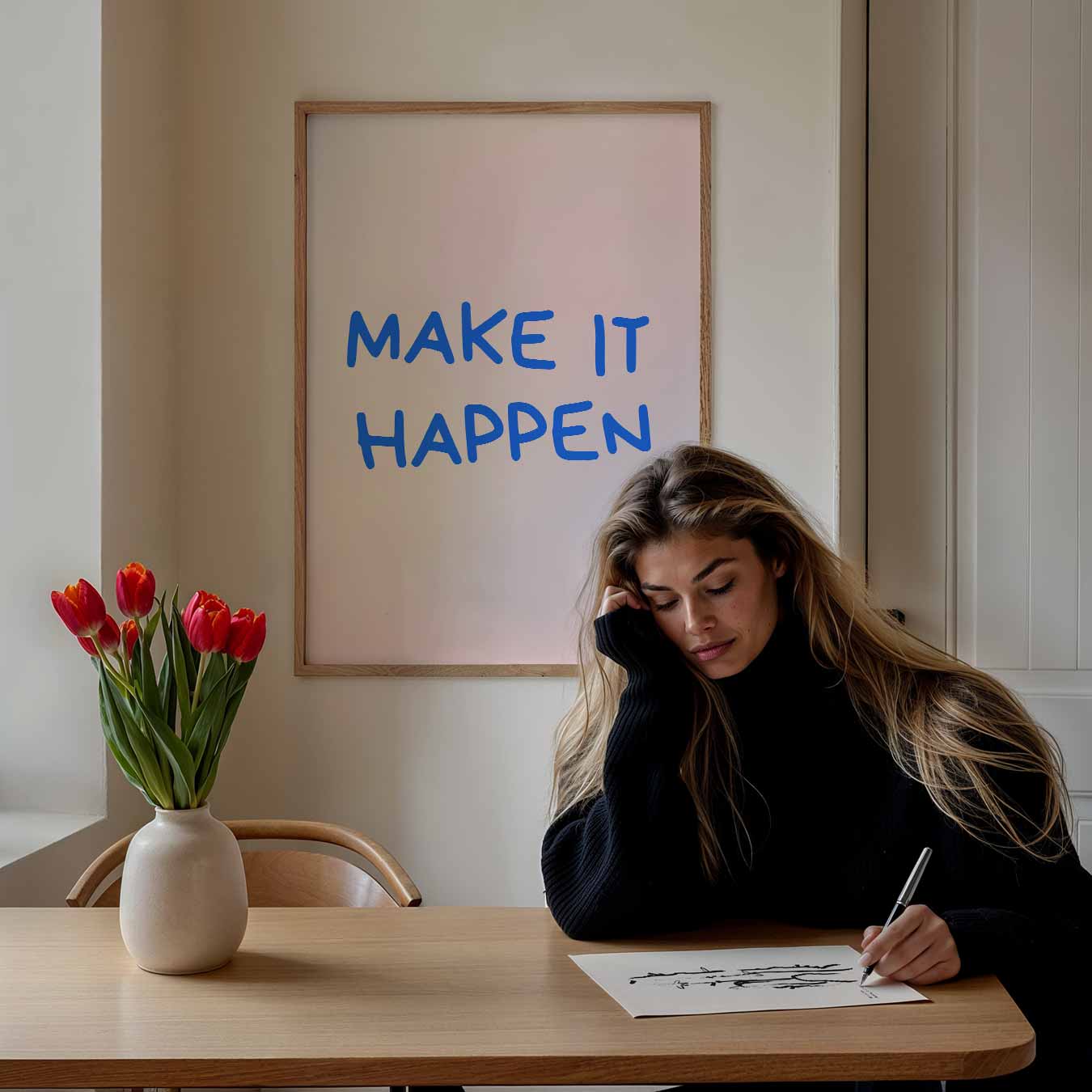 Motivatieposter Make It Happen Poster-WallArtistic