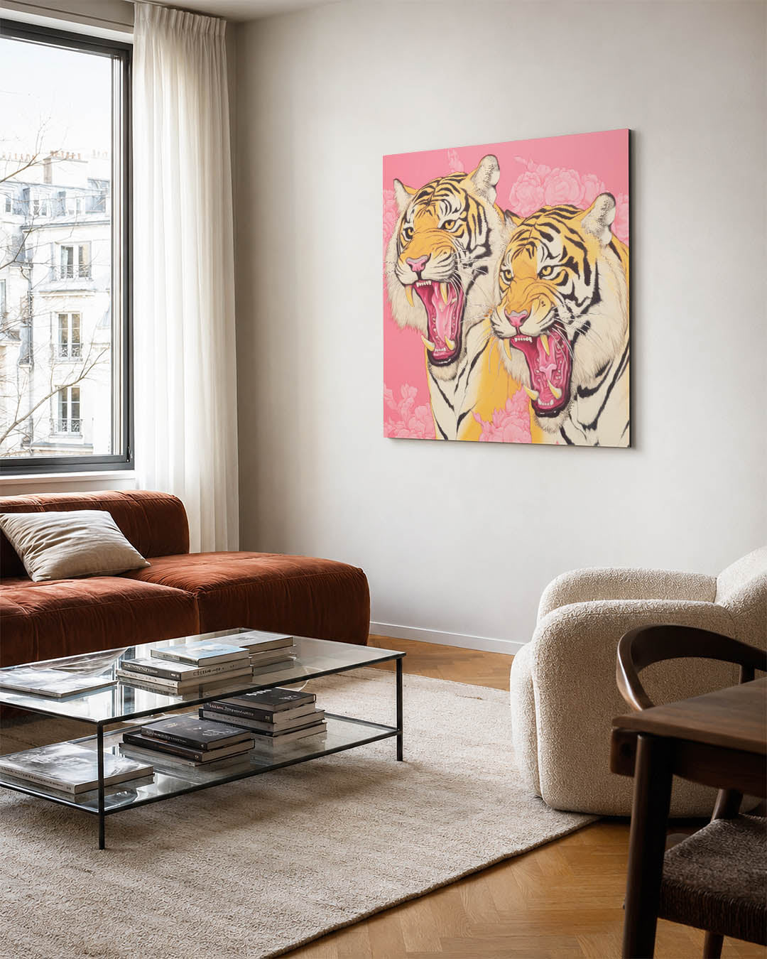 Twee brullende tijgers Kunstwerk
