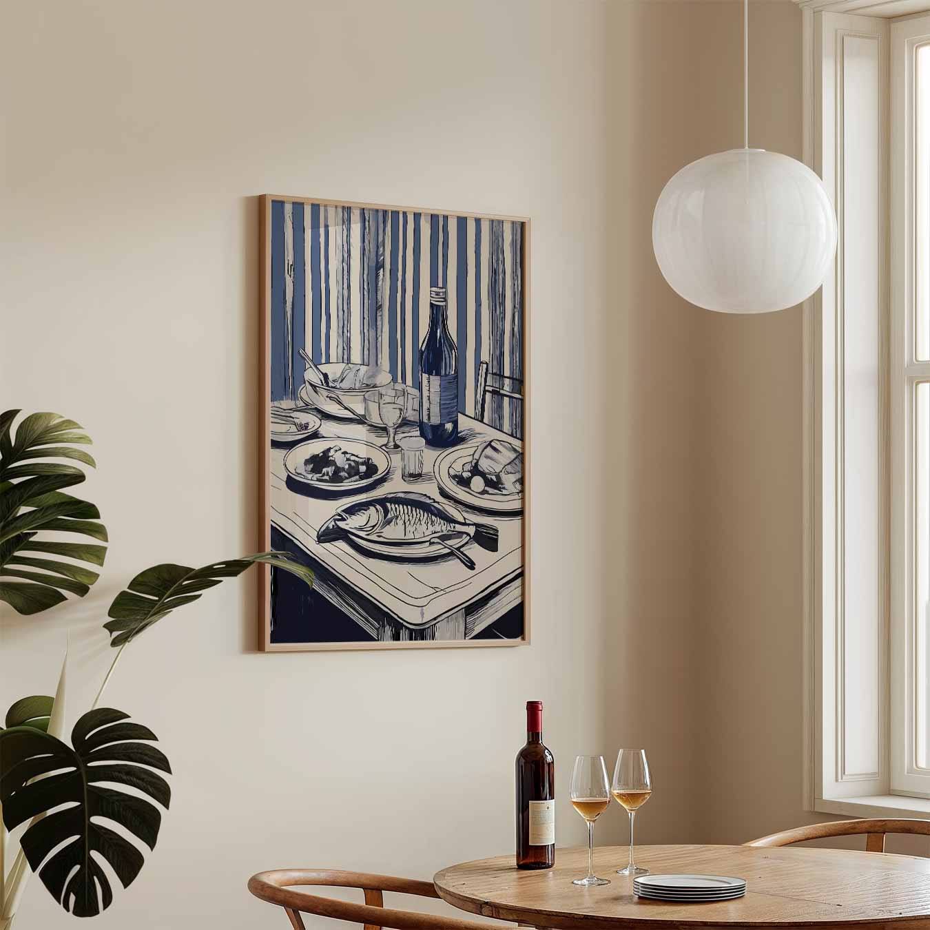 Stijlvolle Keukentafel Poster-WallArtistic