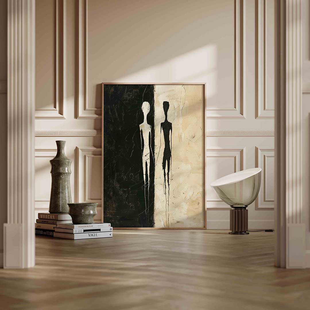 Twee figuren in contrast Poster