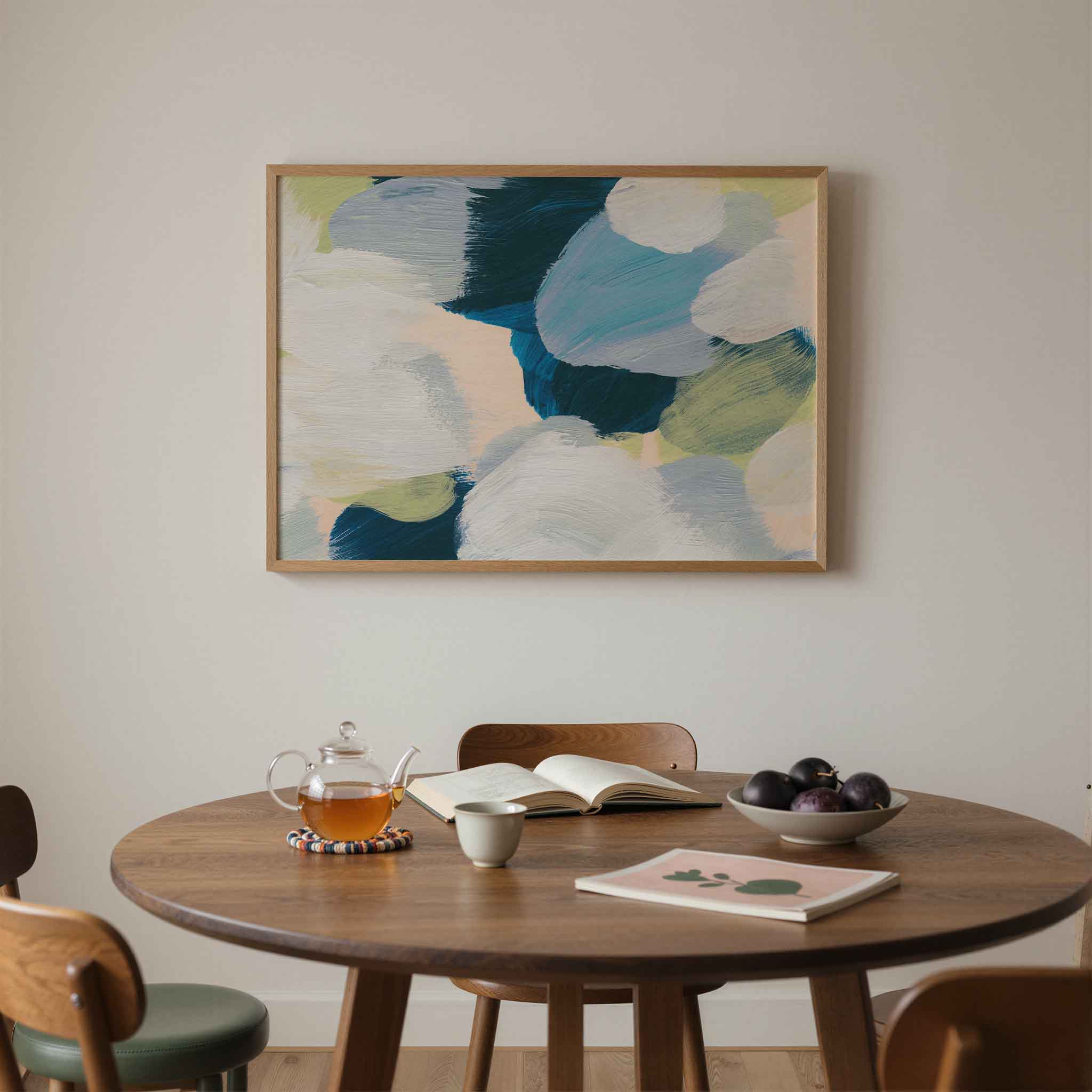 Abstracte penseelstreken Poster