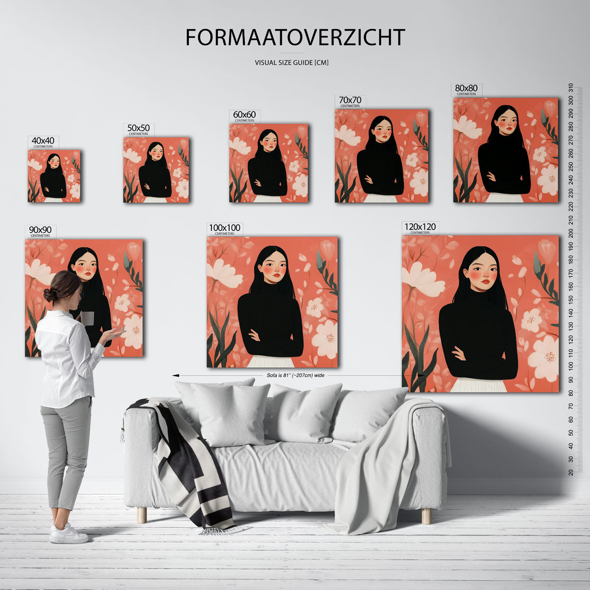 Vrouw met bloemen Poster