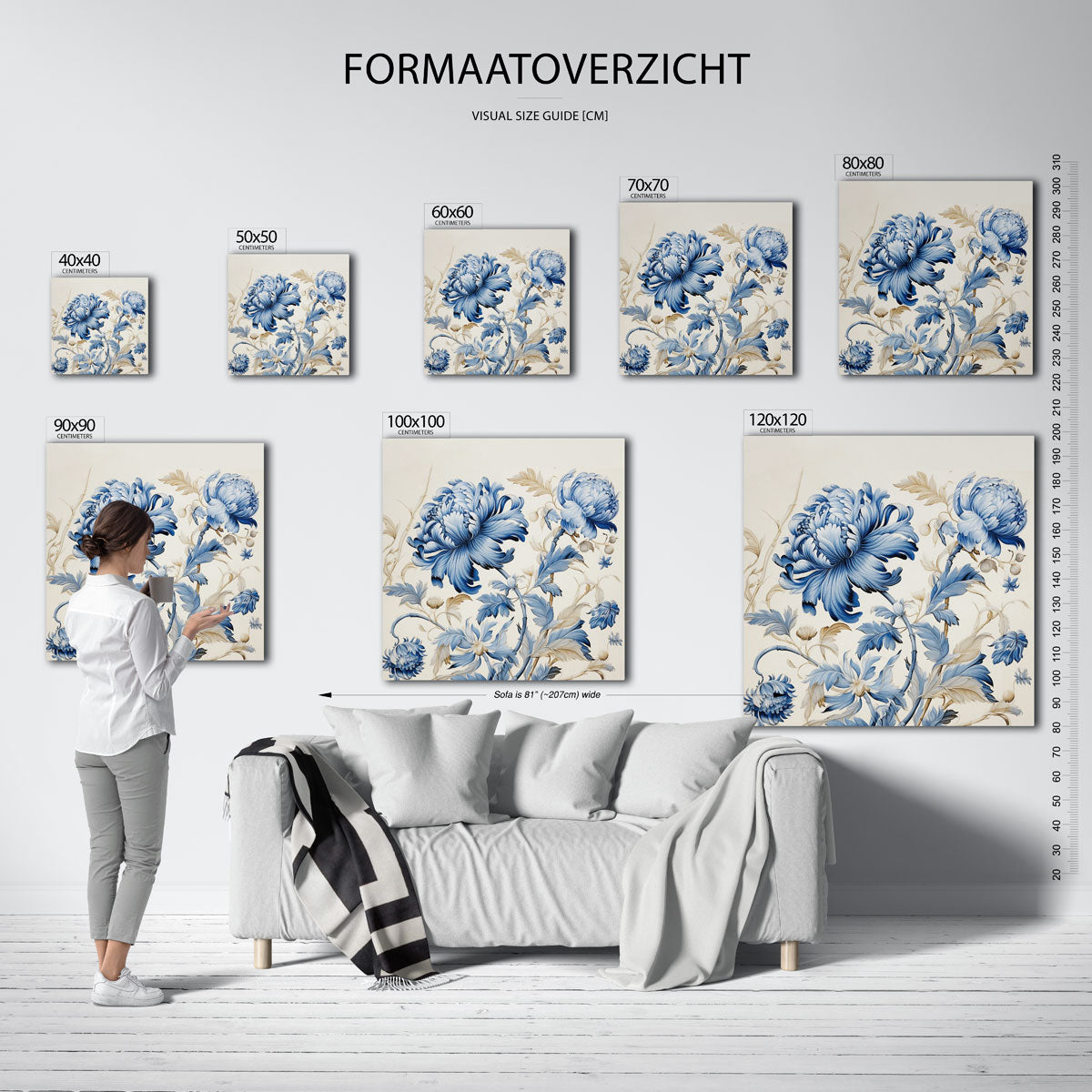 Blauwe bloemen Poster