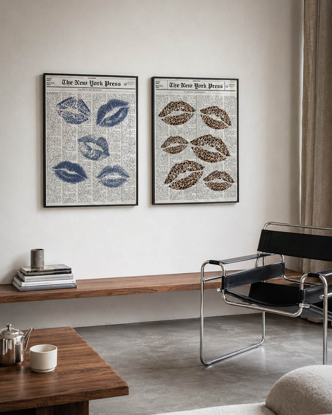 Kusafdrukken en tekst Posterset