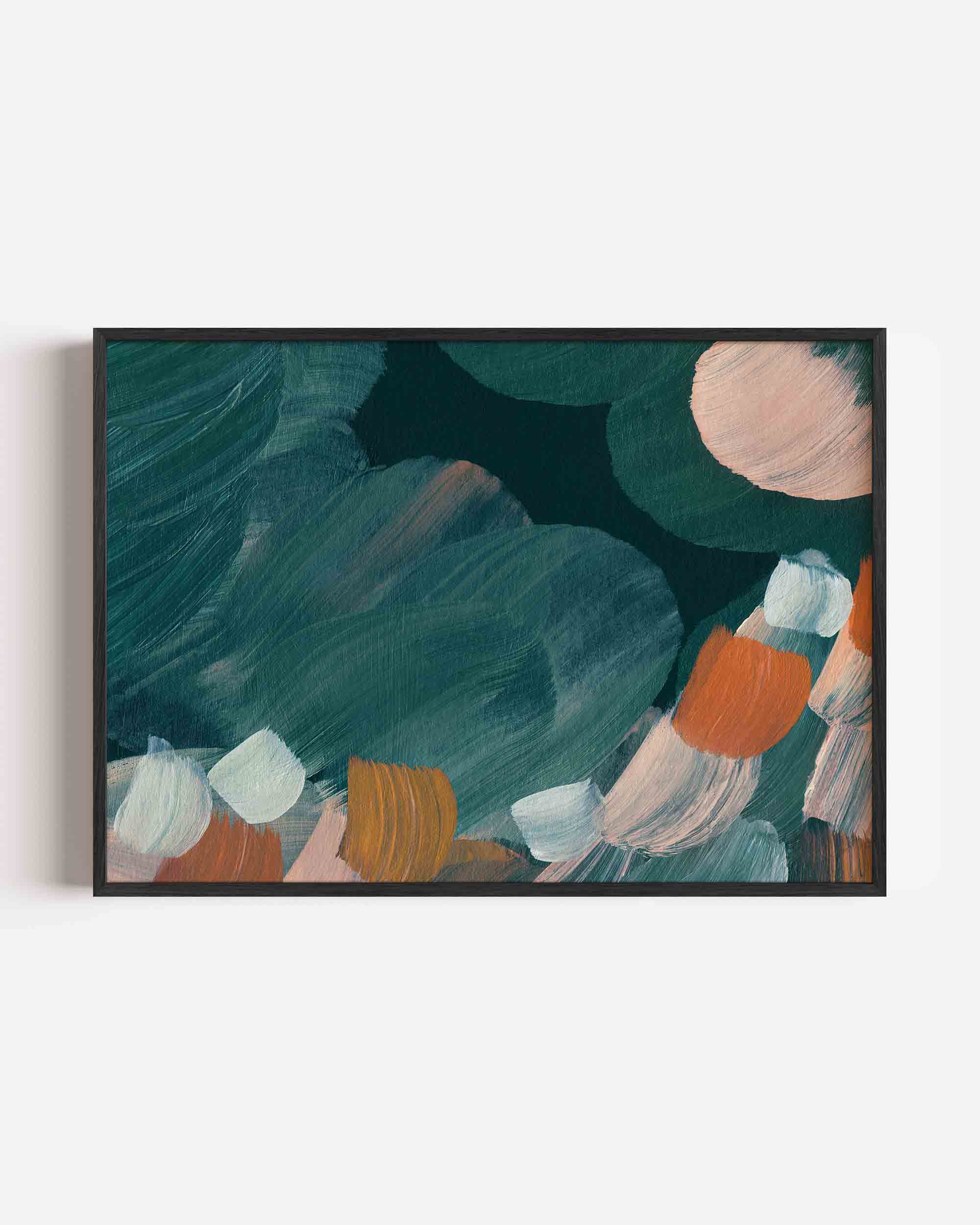 Abstracte penseelstreken Poster