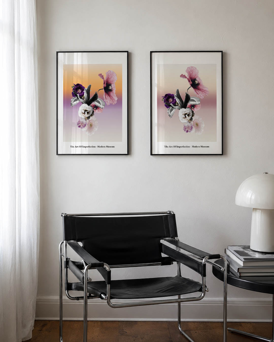 Bloemen en kleurovergang Posterset