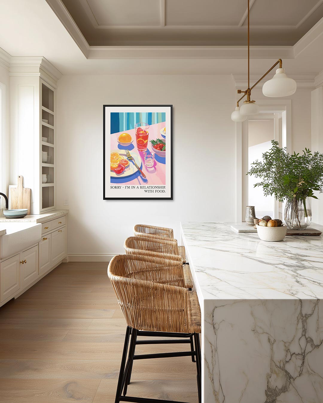 Kleurrijk ontbijt tafereel Kunstwerk
