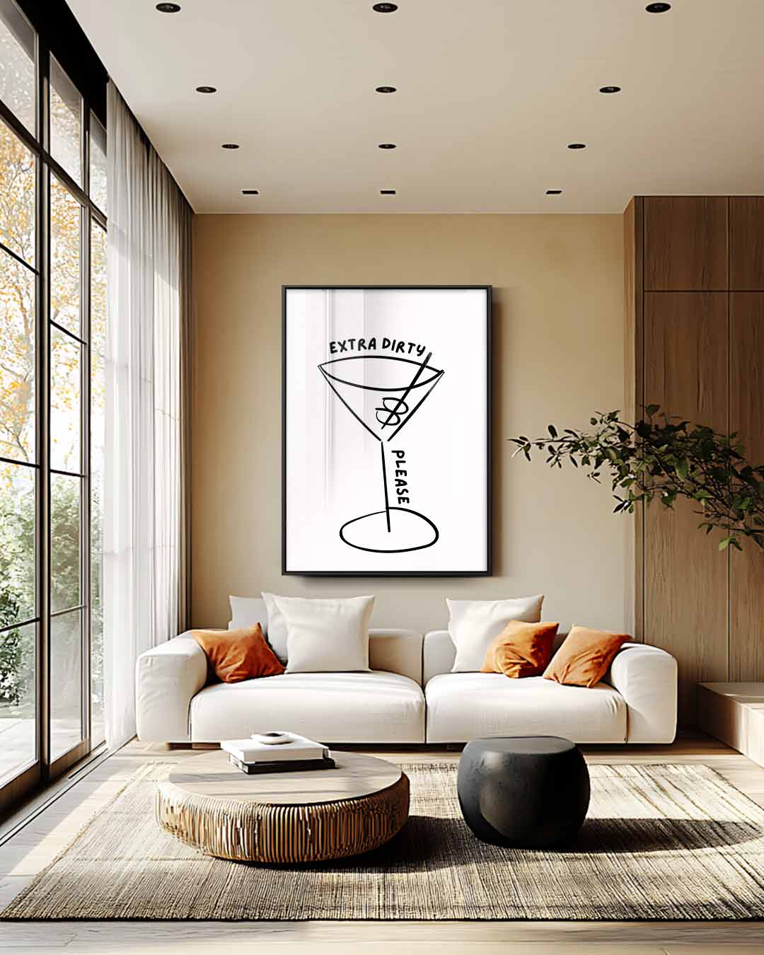 Extra Dirty Cocktail Illustratie Kunstwerk-canvas-dibond-plexiglas-wanddecoratie-WallArtistic