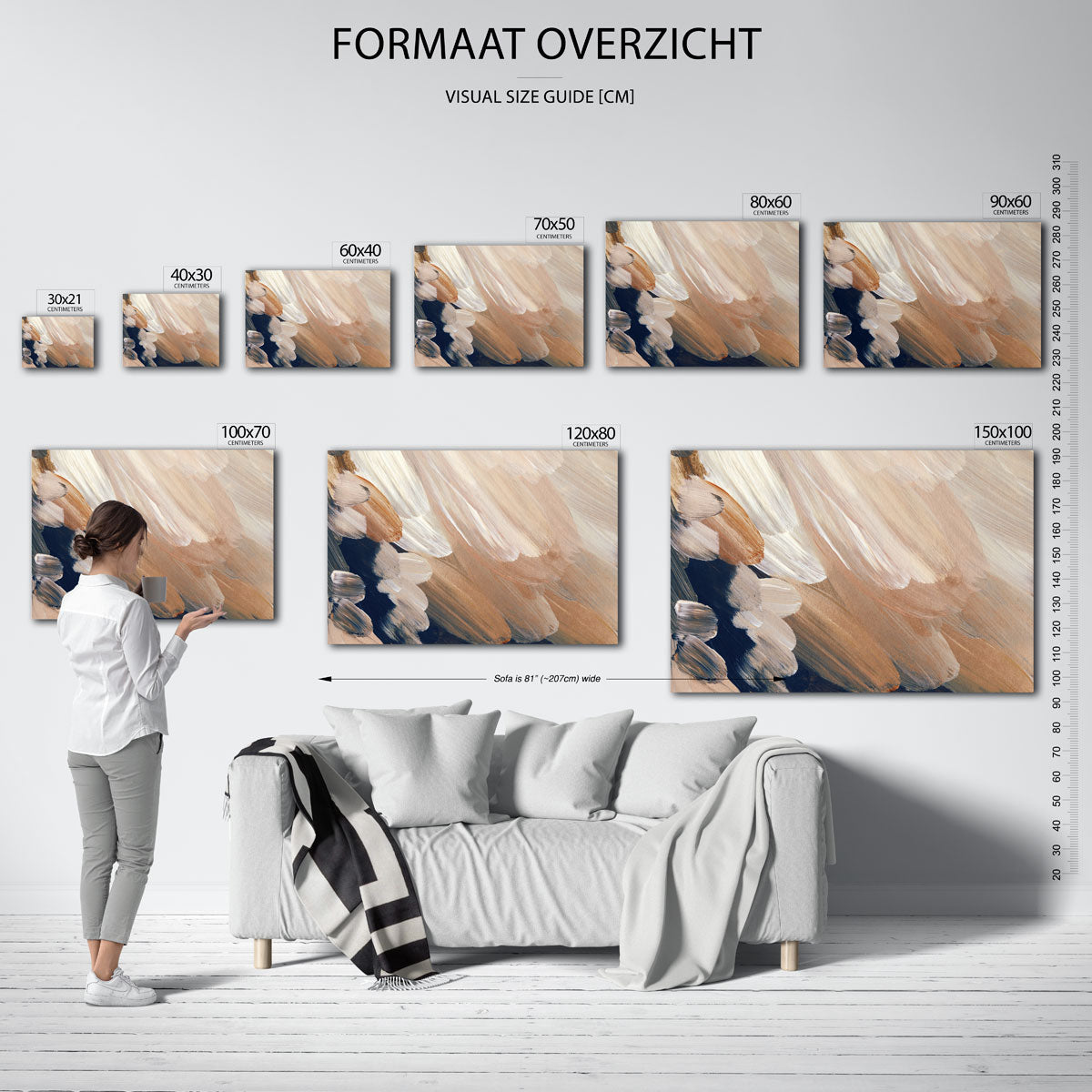 Abstracte penseelstreken Poster