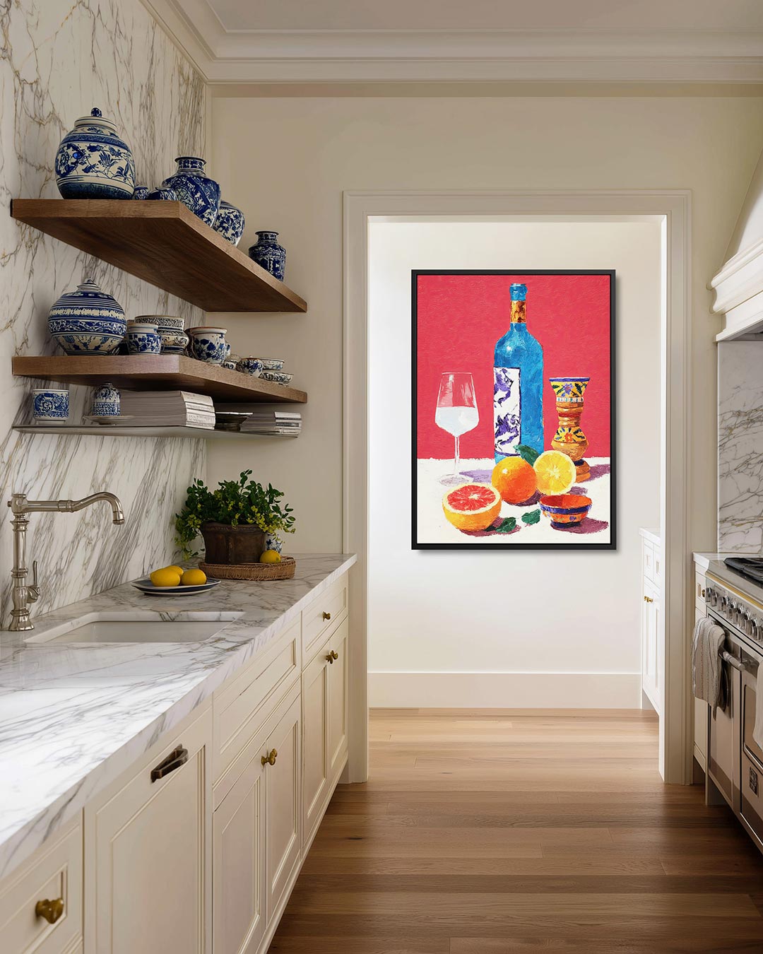 Sinaasappels in schaal Kunstwerk