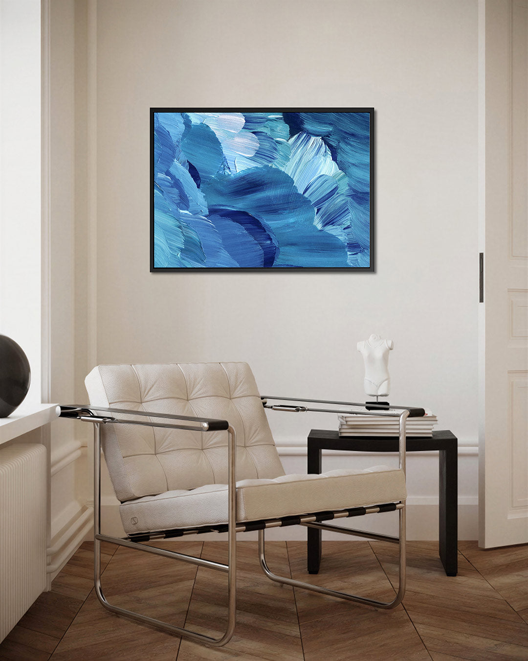 Golvende blauwe bewegingen Kunstwerk