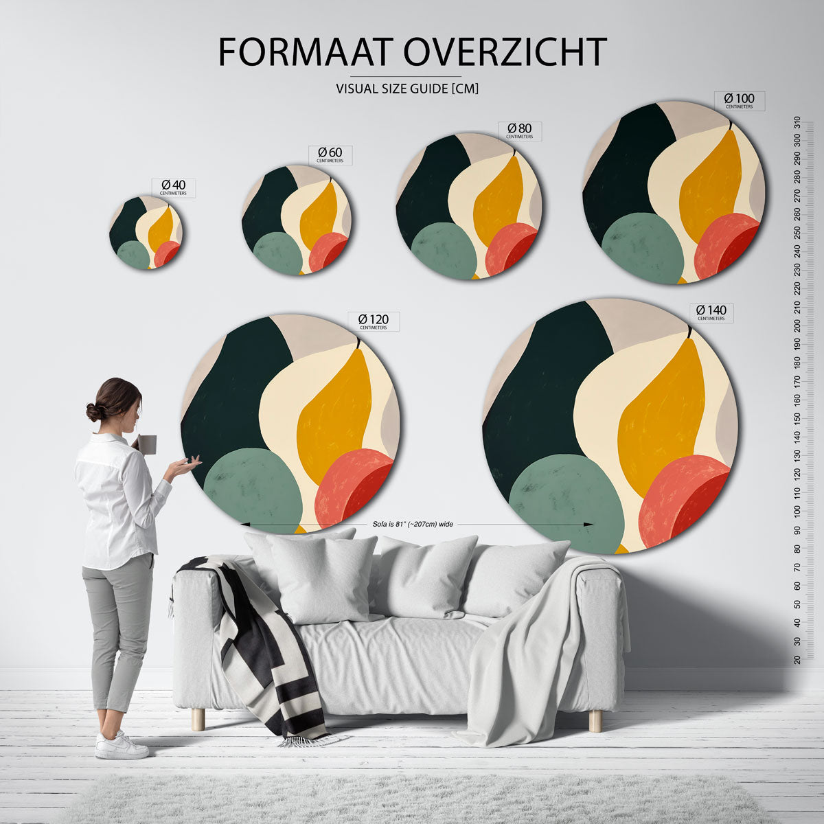 Fruit en vormen Muurcirkel