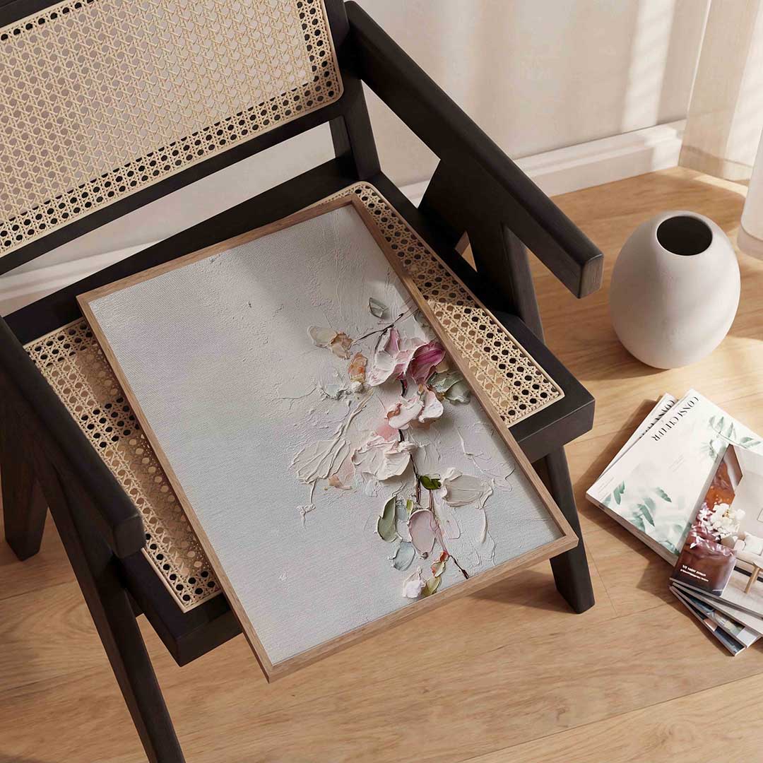 Bloemmotief in pastel Poster