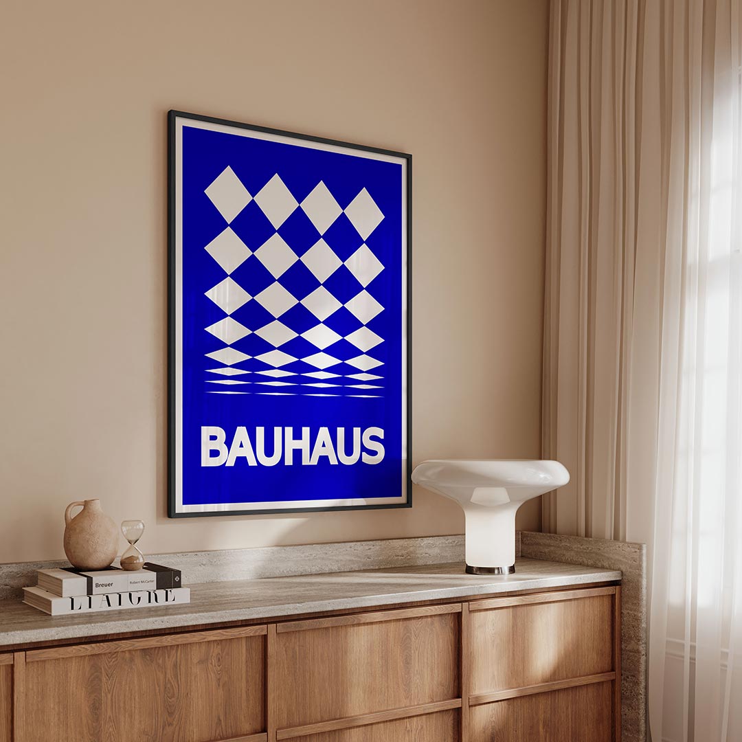 Diamantpatroon blauw Poster
