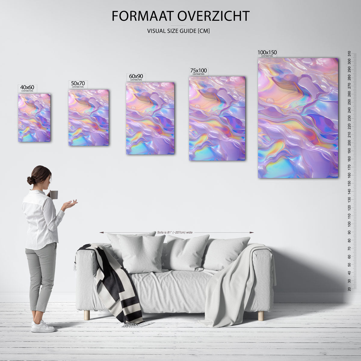 Vloeiende kleuren golf Kunstwerk