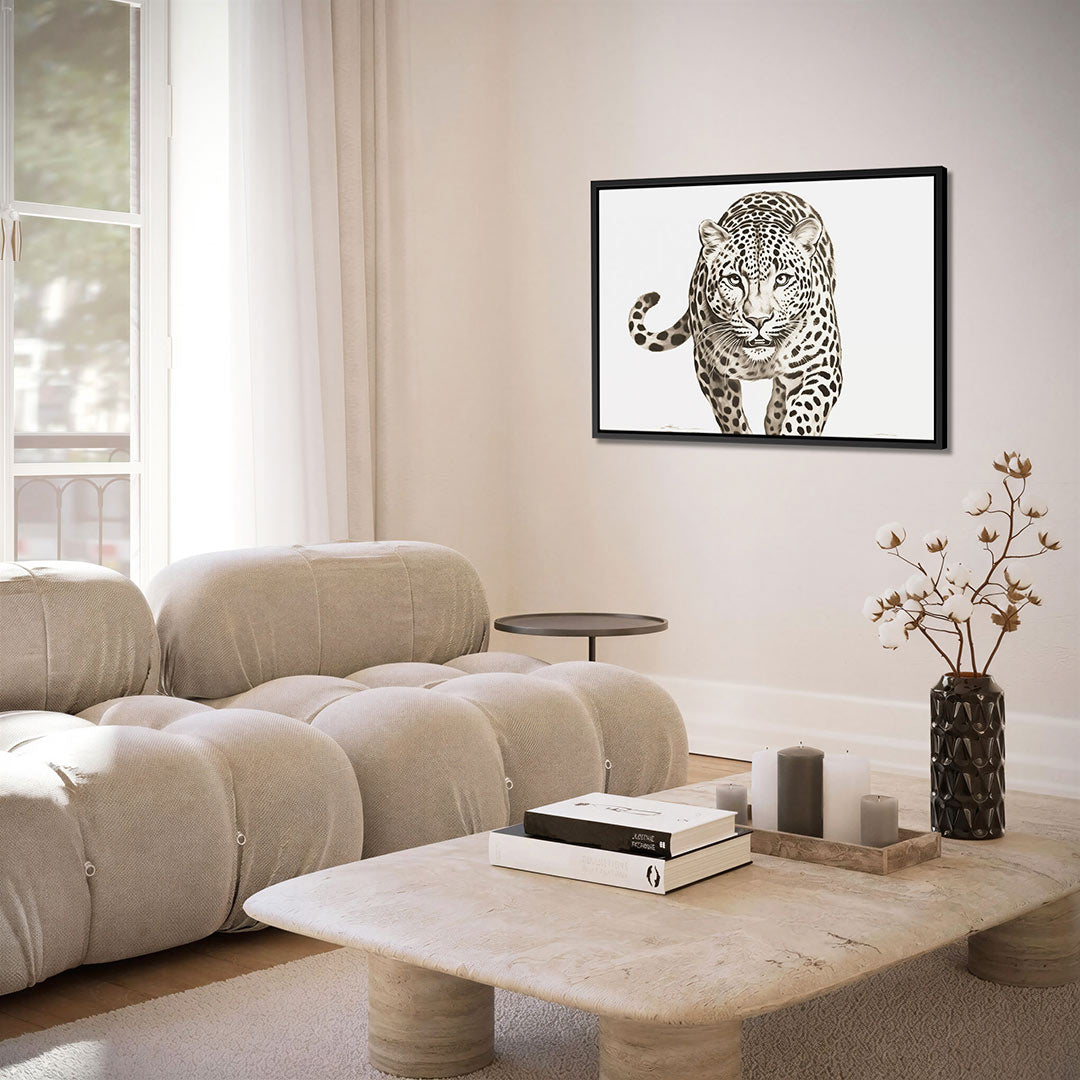 Leopard in beweging Kunstwerk