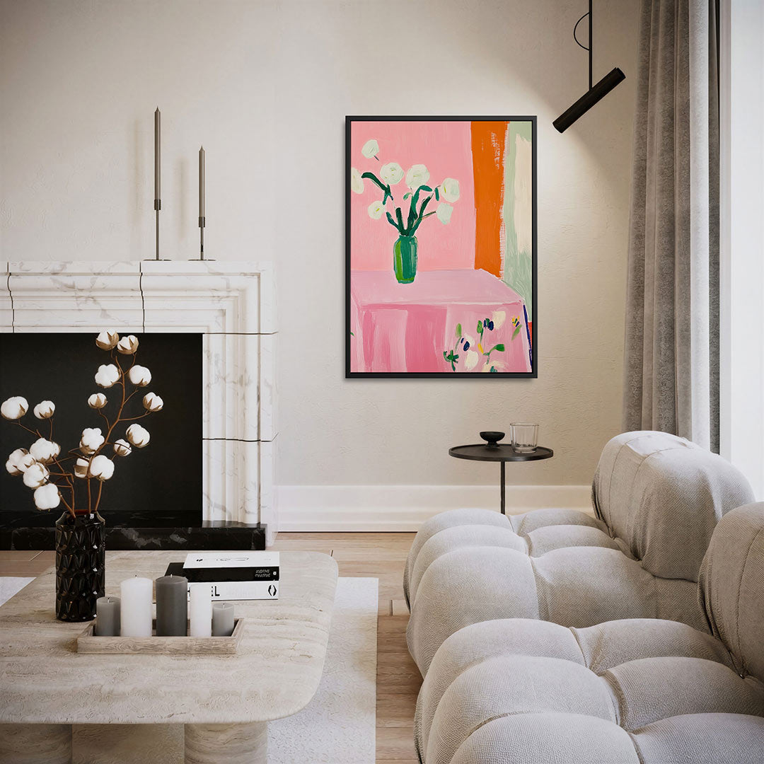 Bloemen op tafel Kunstwerk