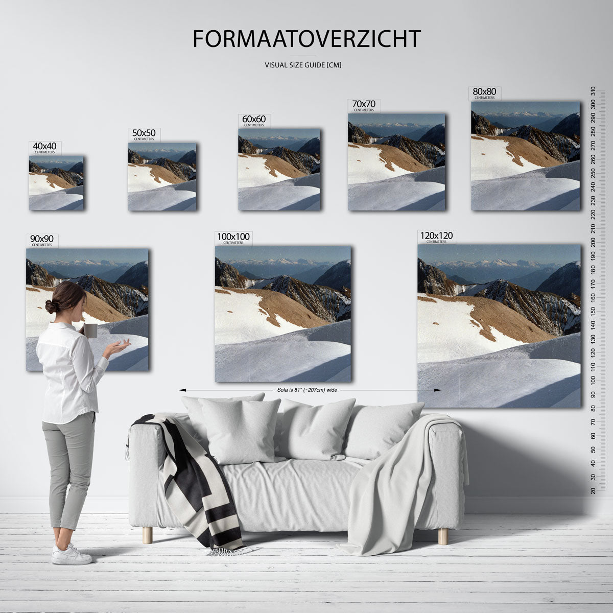 Berglandschap met sneeuw Poster