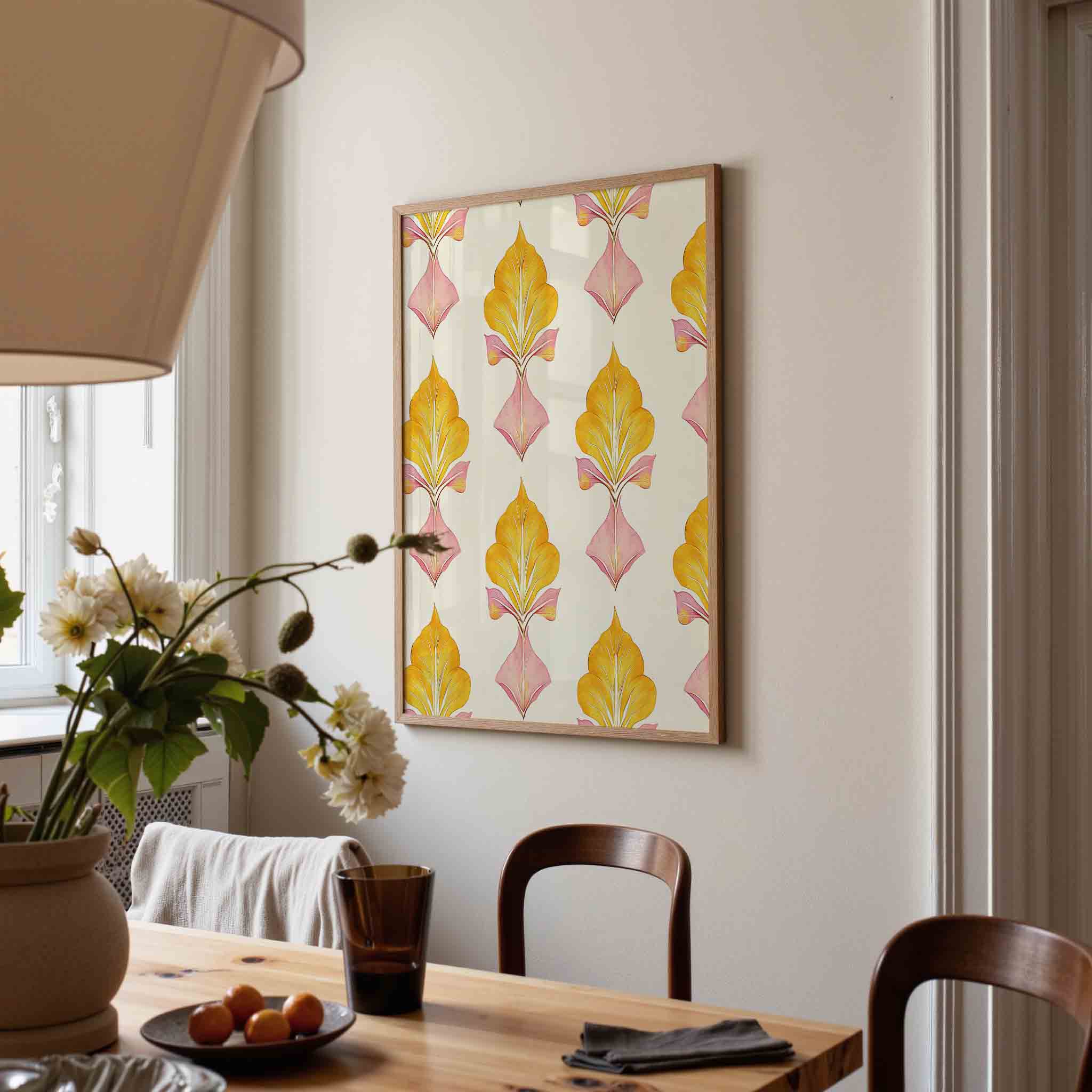 Bladmotief patroon Poster