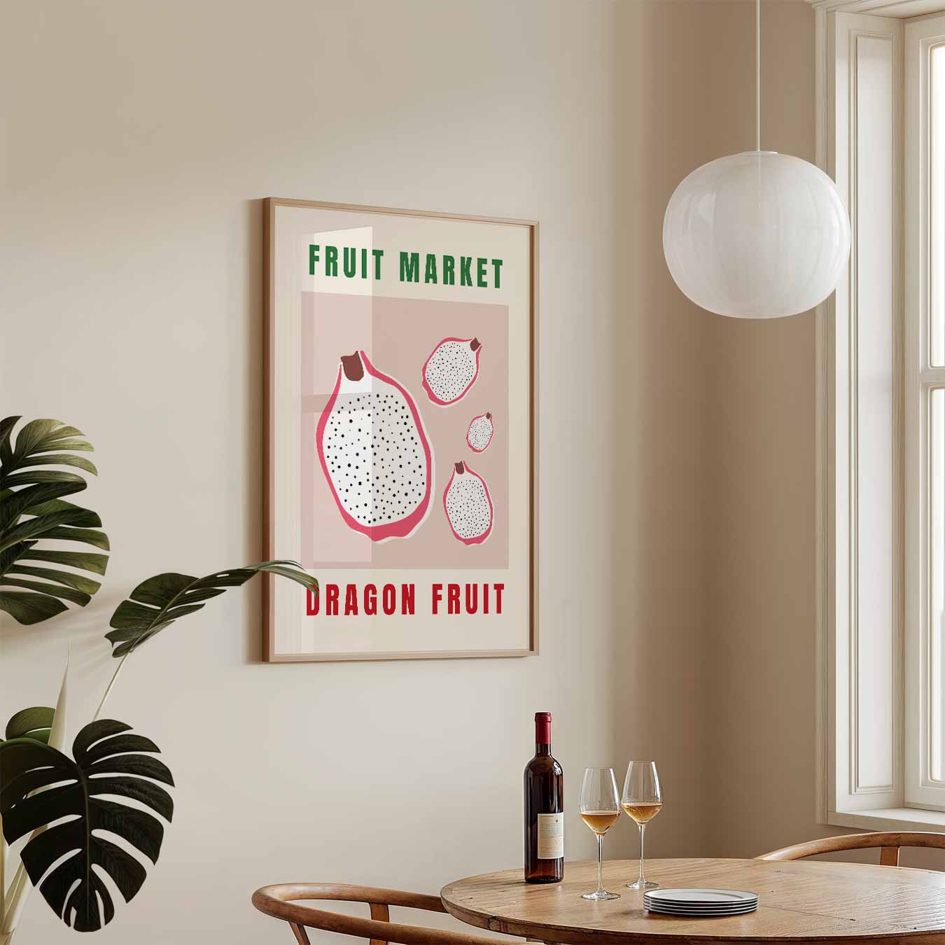 Tropische Vibes Dragon Fruit Poster-WallArtistic