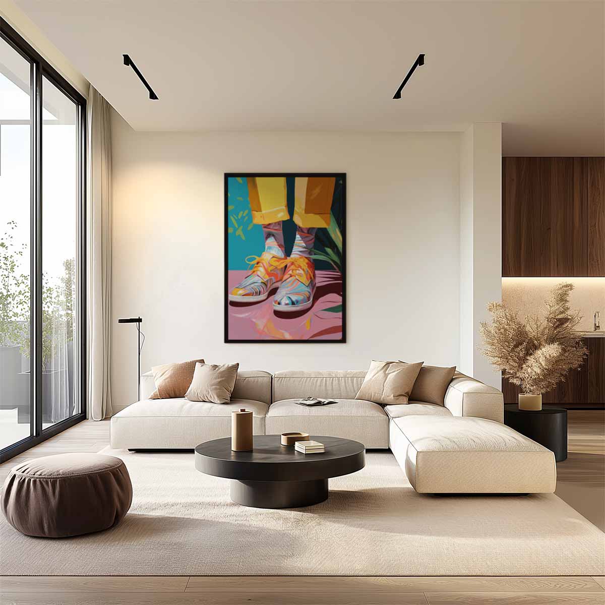 Kleurrijke Lente Wandeling Kunstwerk-canvas-dibond-plexiglas-wanddecoratie-WallArtistic