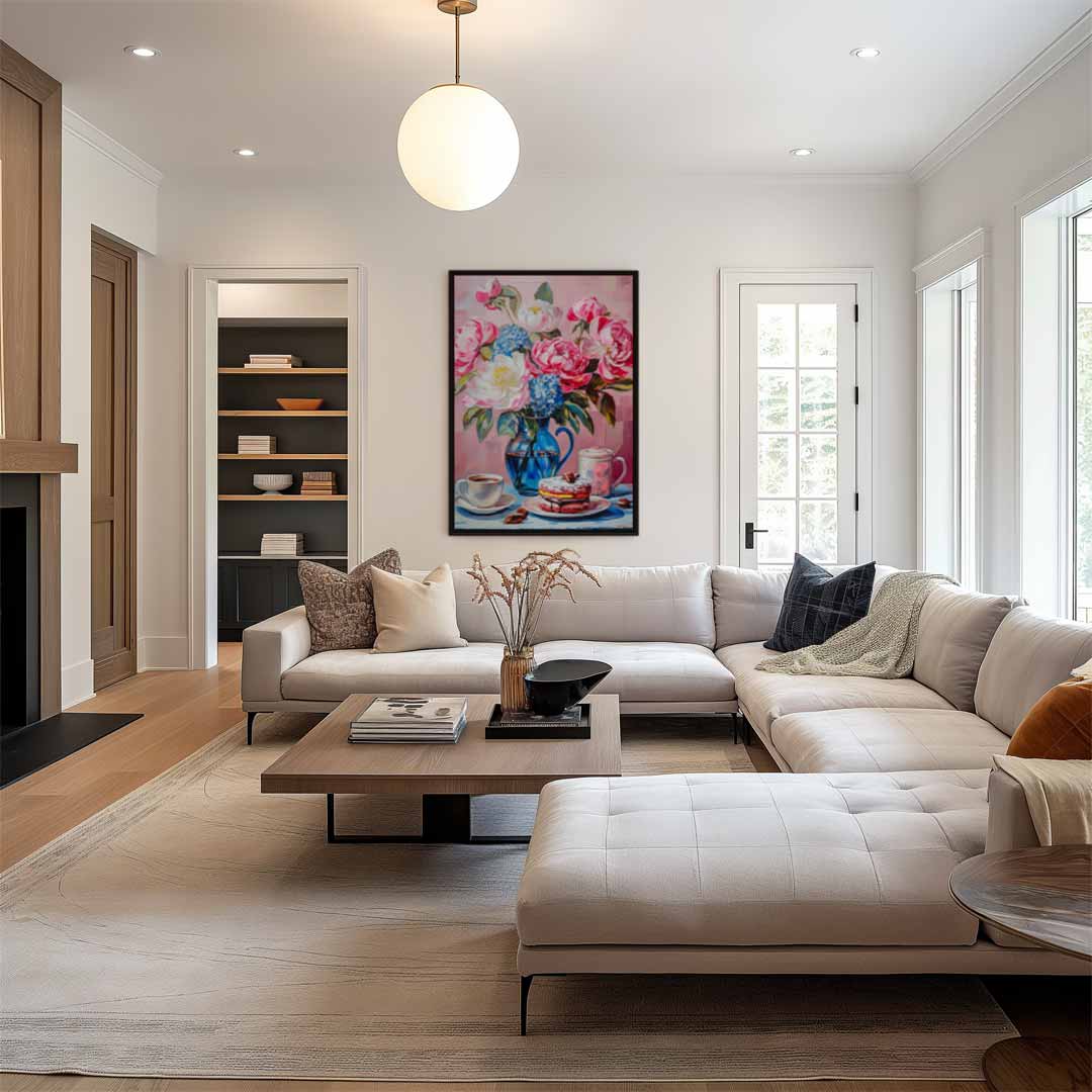 Bloemrijke Ontbijtwonder Kunstwerk-canvas-dibond-plexiglas-wanddecoratie-WallArtistic