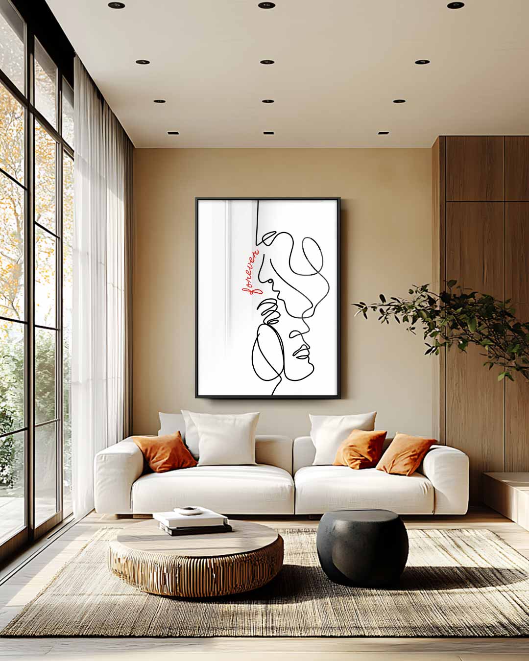 One Line Liefdeskunst Kunstwerk-canvas-dibond-plexiglas-wanddecoratie-WallArtistic