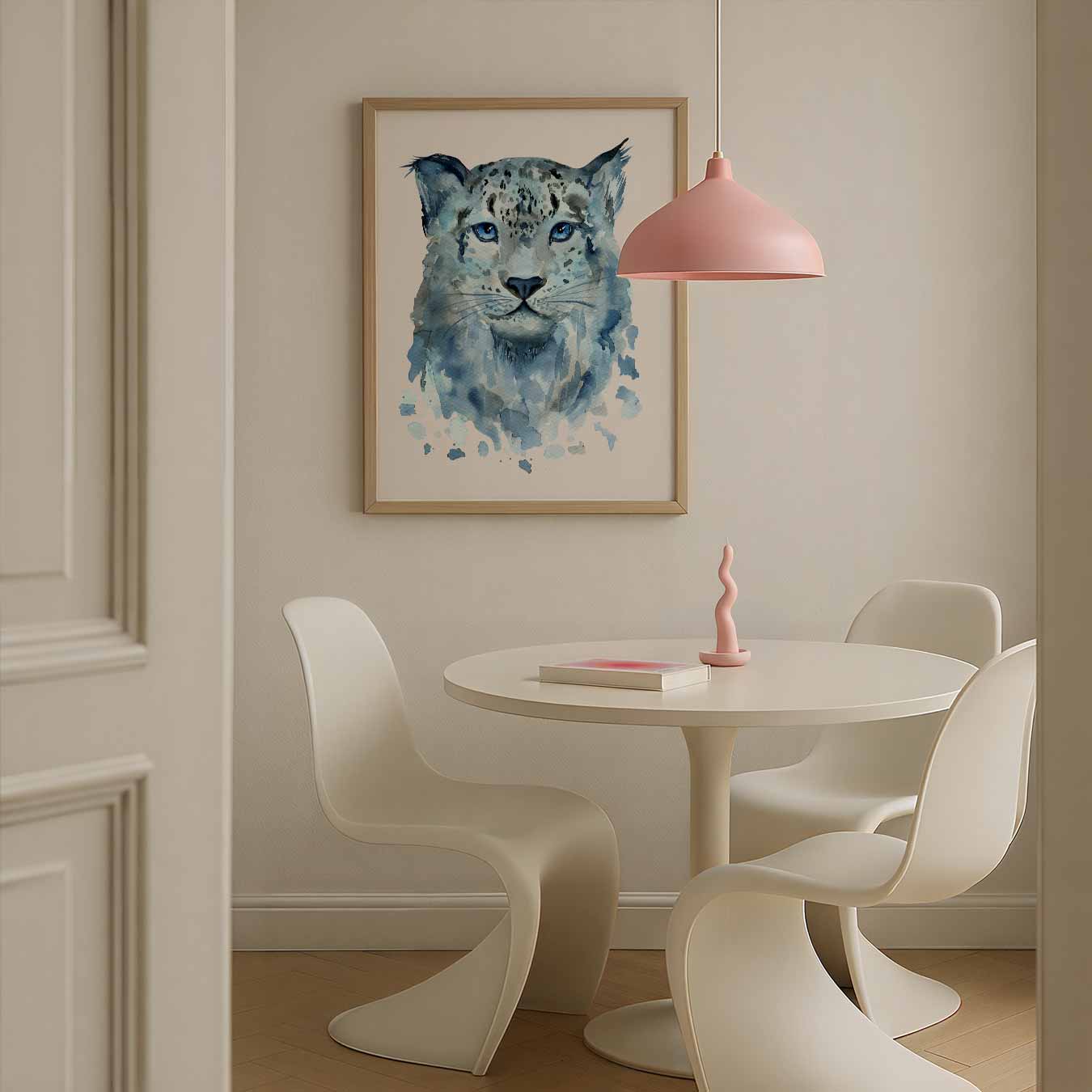 Blauwe Nevel Luipaard Poster-WallArtistic