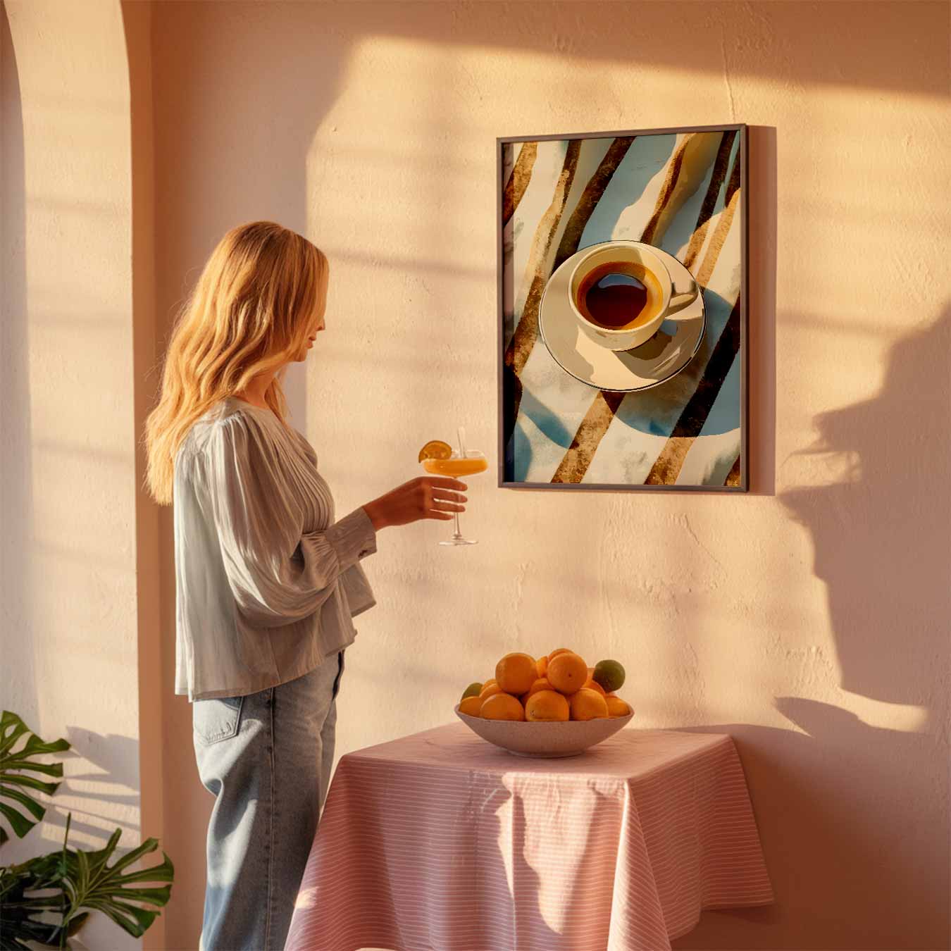 Zomerse Koffie Momenten Poster-WallArtistic