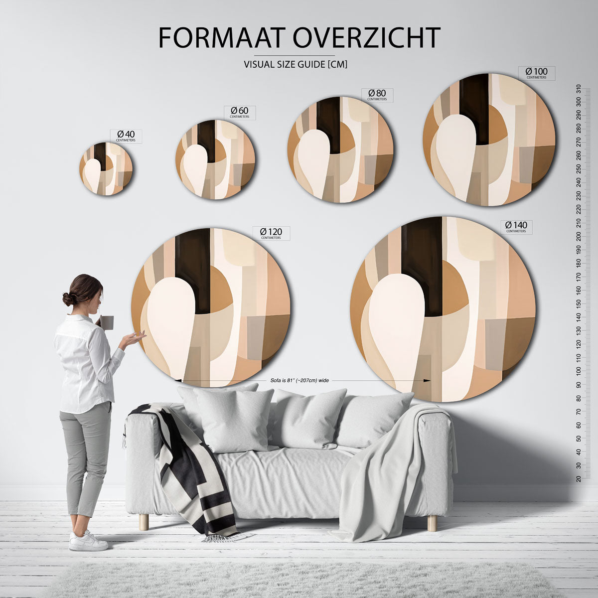 Abstracte vormen Muurcirkel