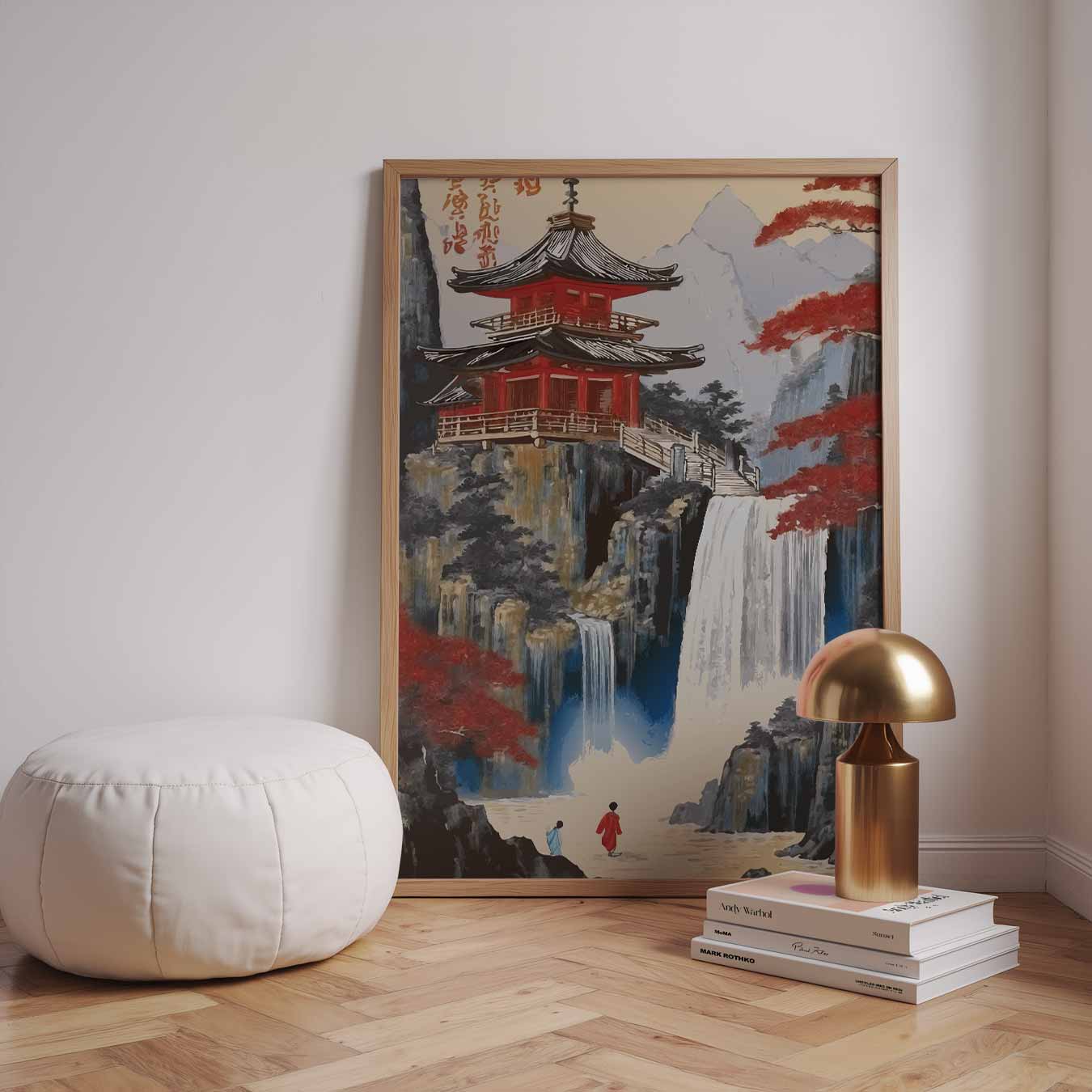 Sereen Japans Tempellandschap Poster-WallArtistic