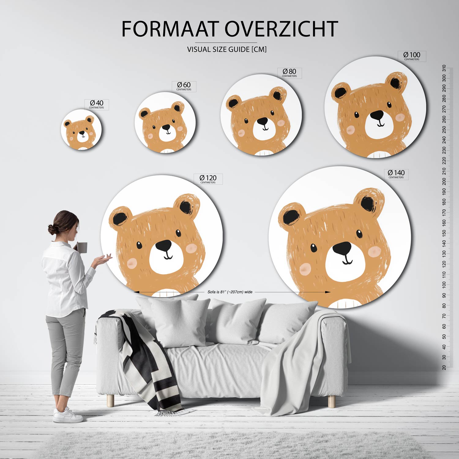 Schattige beer Muurcirkel