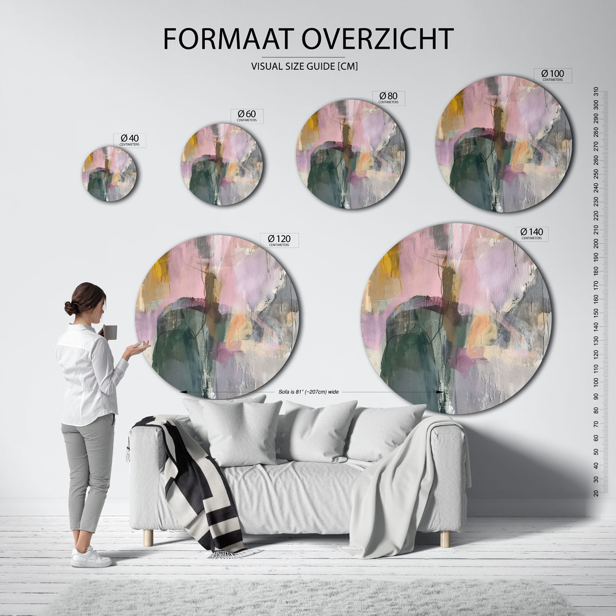 Abstracte vormen Muurcirkel