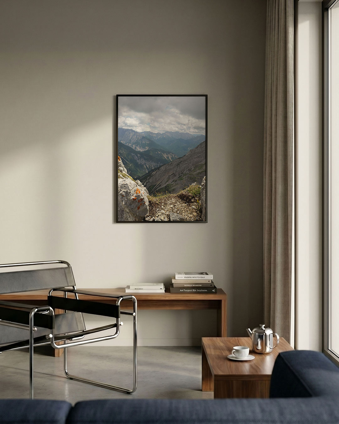 Berglandschap met rotsen Poster