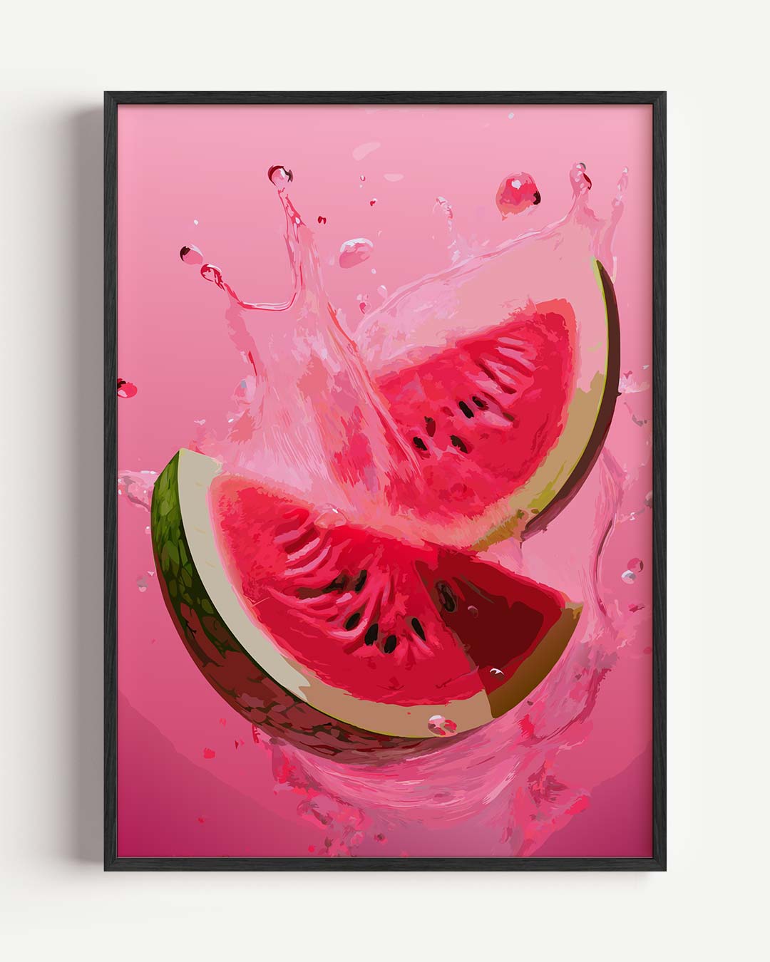 Verfrissende Watermeloen Splash Poster-WallArtistic