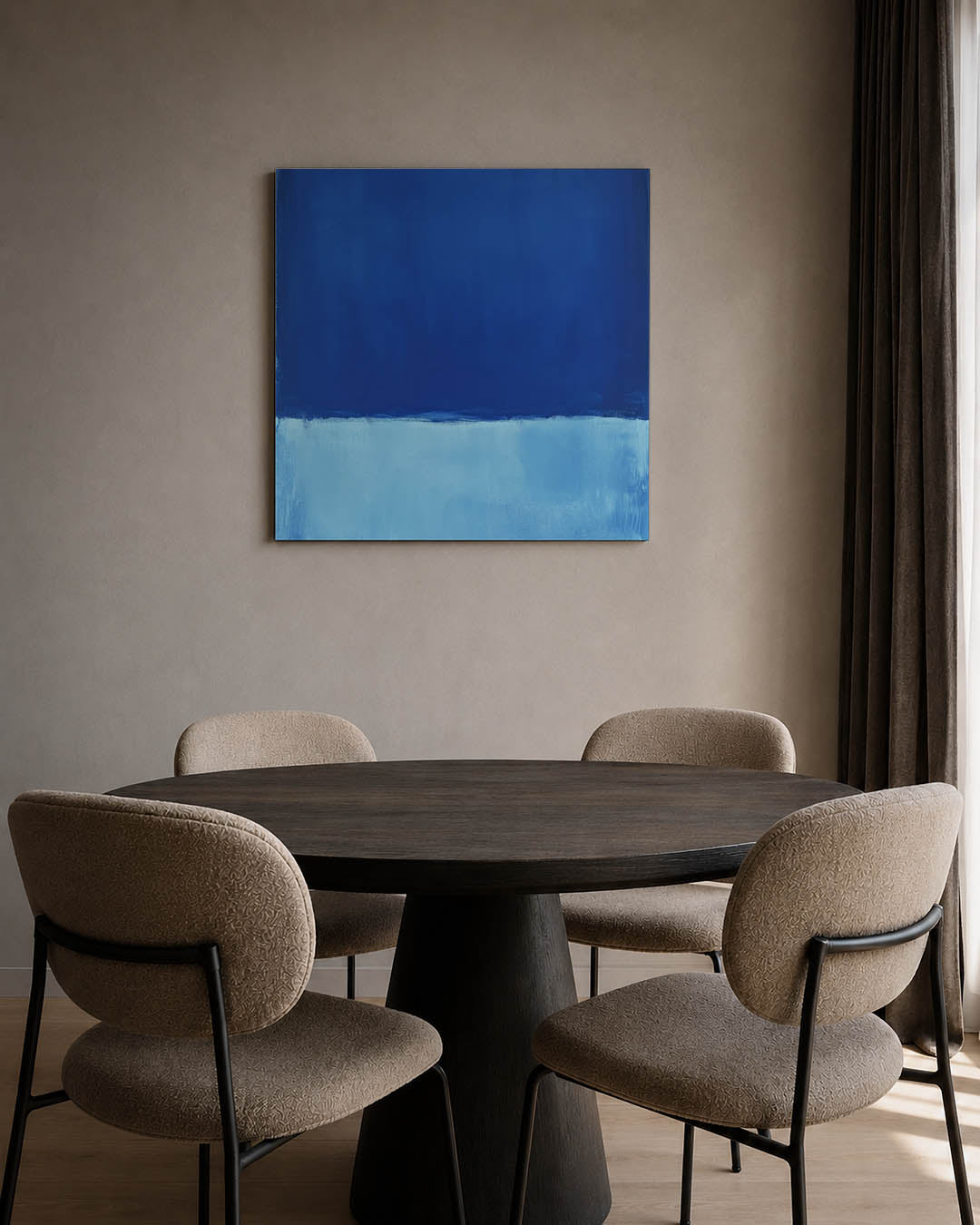 Kleurrijke blauwe vlakte Kunstwerk