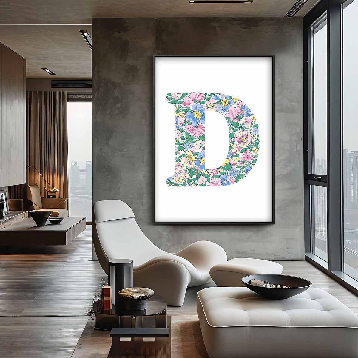 Bloemenpracht in Alfabet Kunstwerk-canvas-dibond-plexiglas-wanddecoratie-WallArtistic