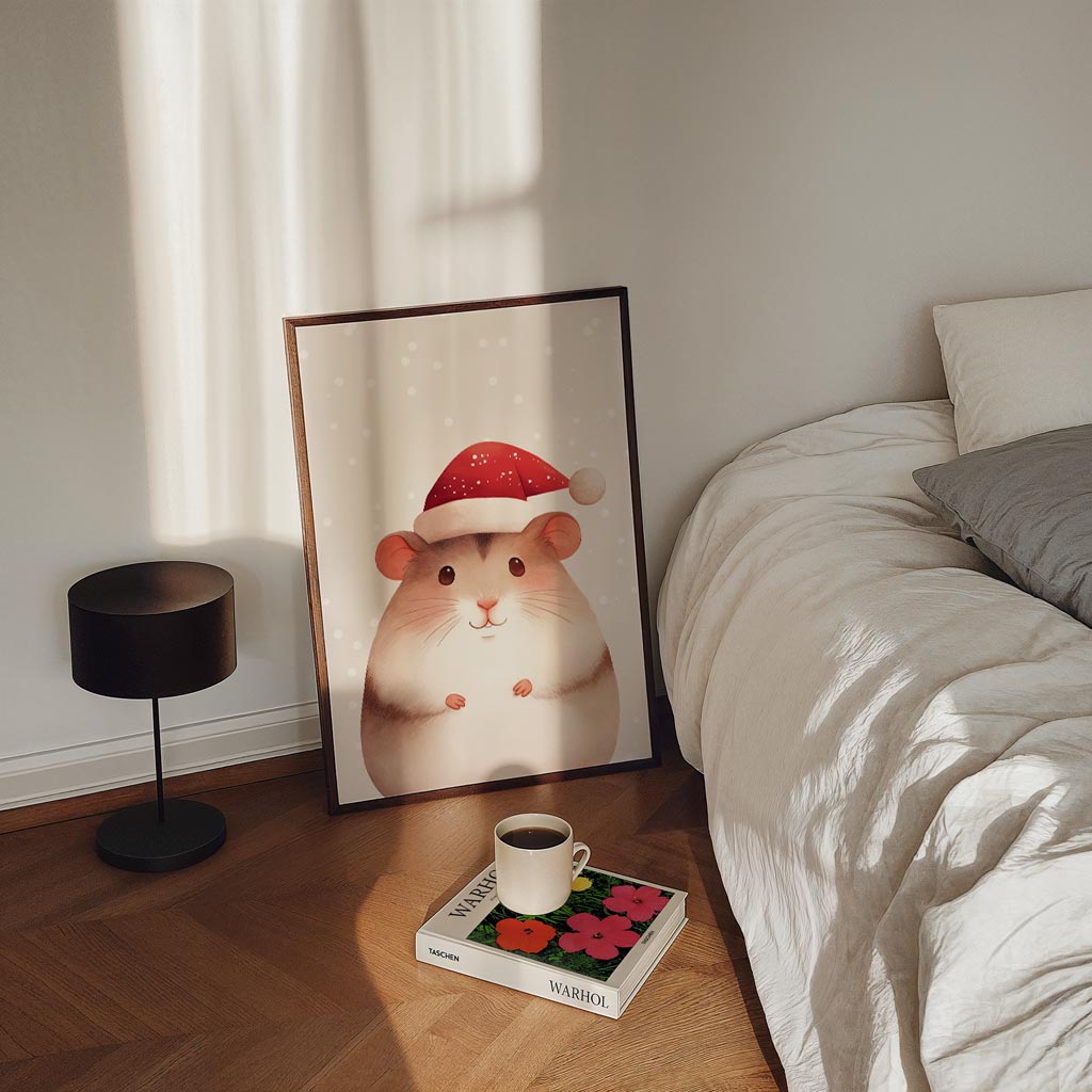 Schattige Kerst Hamster Poster-WallArtistic