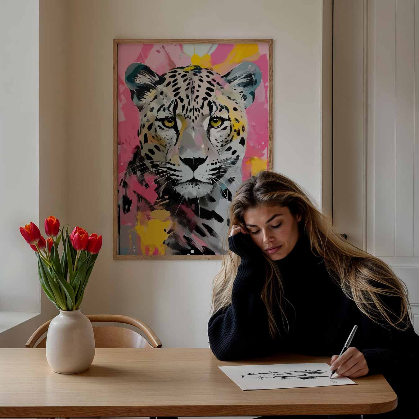 Kleurrijke Luipaardkunst Poster-WallArtistic