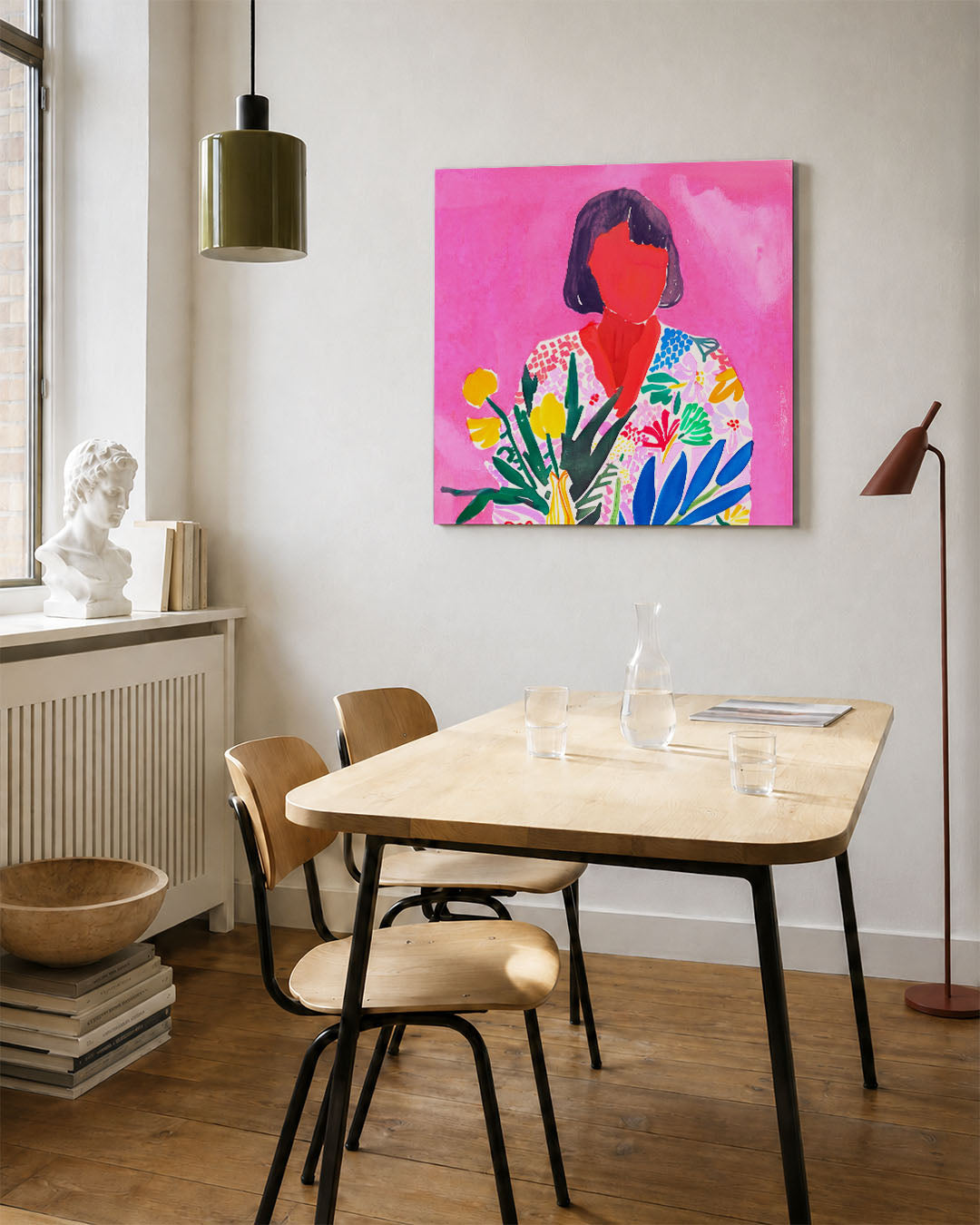 Vrolijke bloemenportret Kunstwerk
