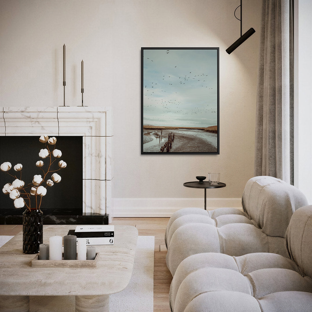Rustige lucht en landschap Kunstwerk