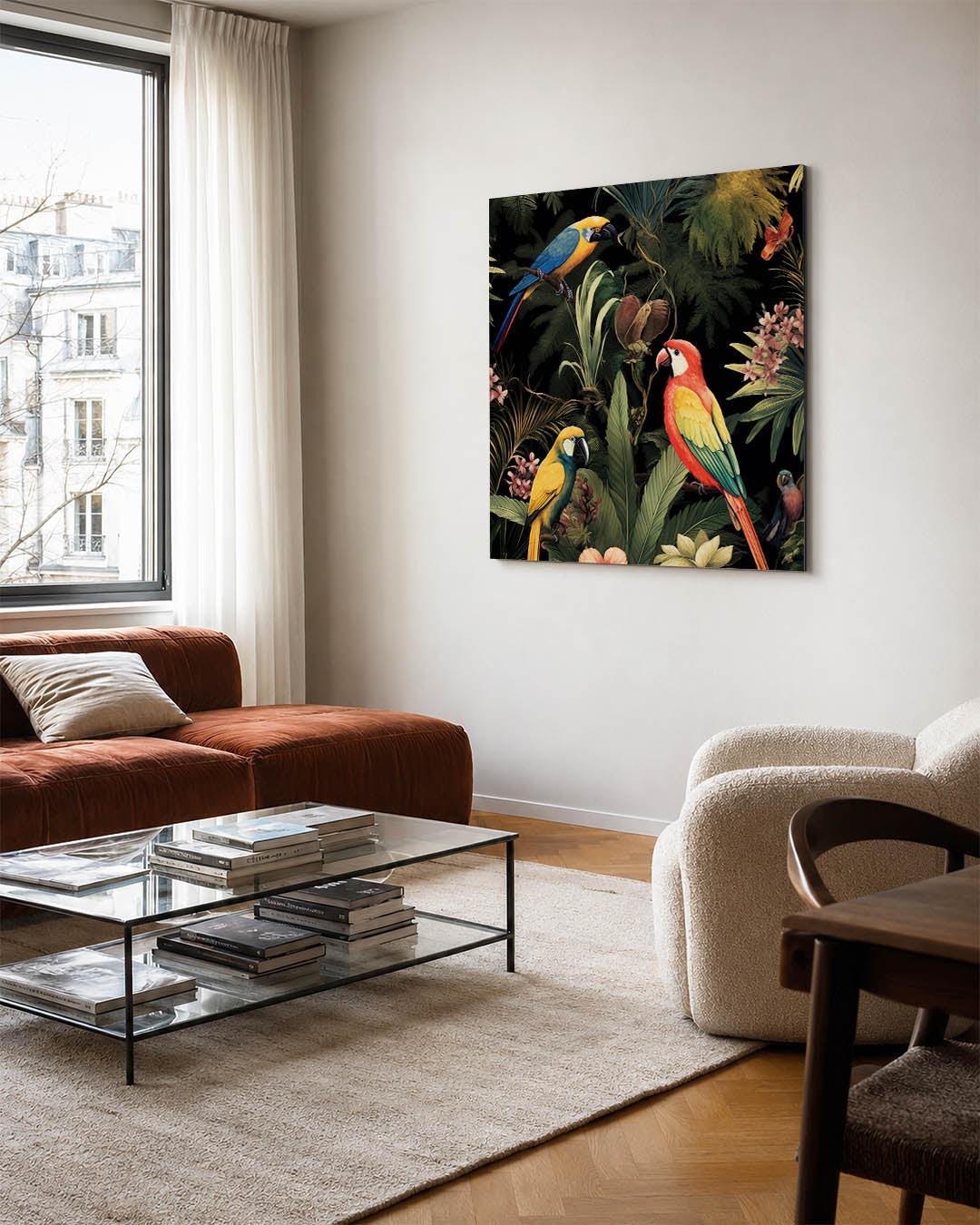 Exotische vogels en planten Kunstwerk