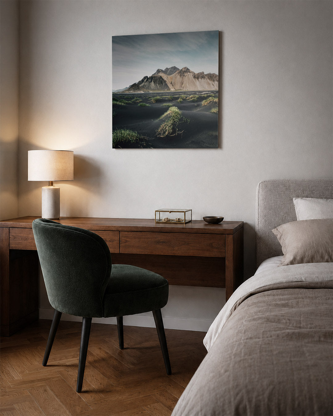 Berglandschap met gras Kunstwerk