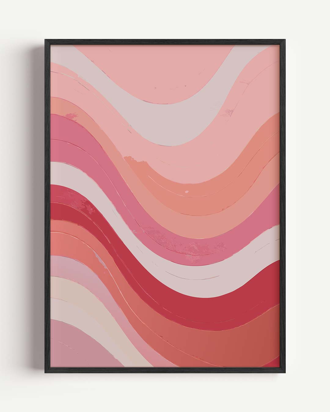 Vrolijke Golven in Roze Poster-WallArtistic
