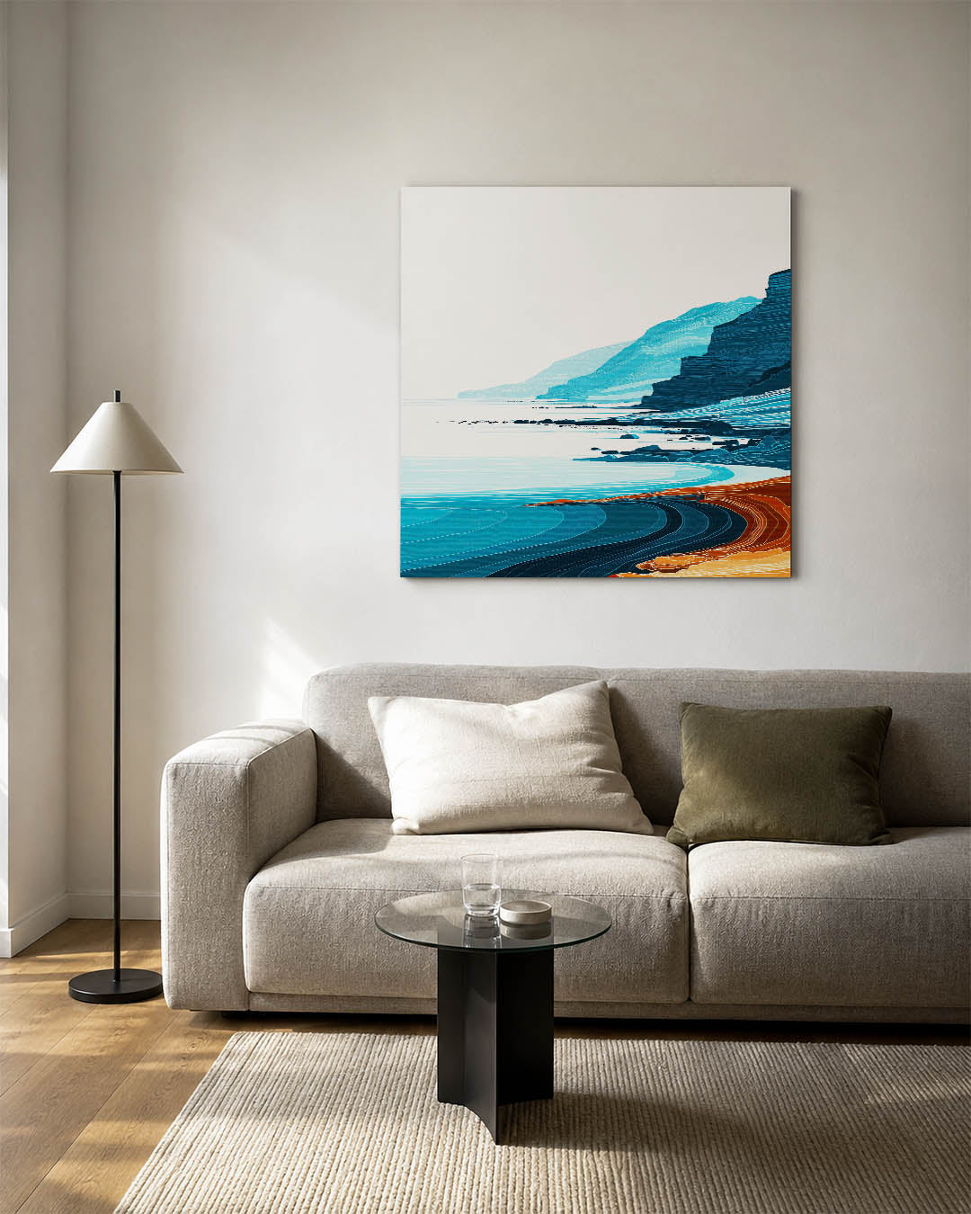 Kustlijn met kleuren Kunstwerk
