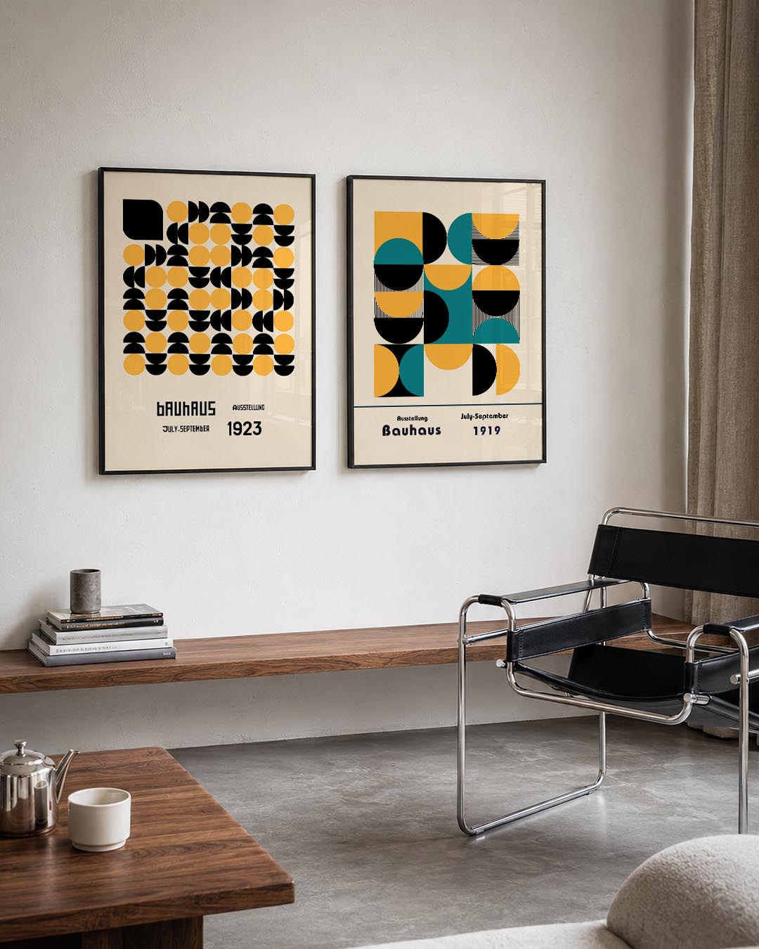Cirkelpatroon en lijnen Posterset