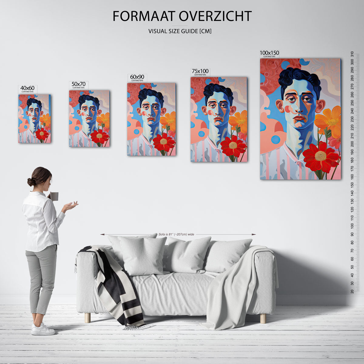Portret bloemen Kunstwerk