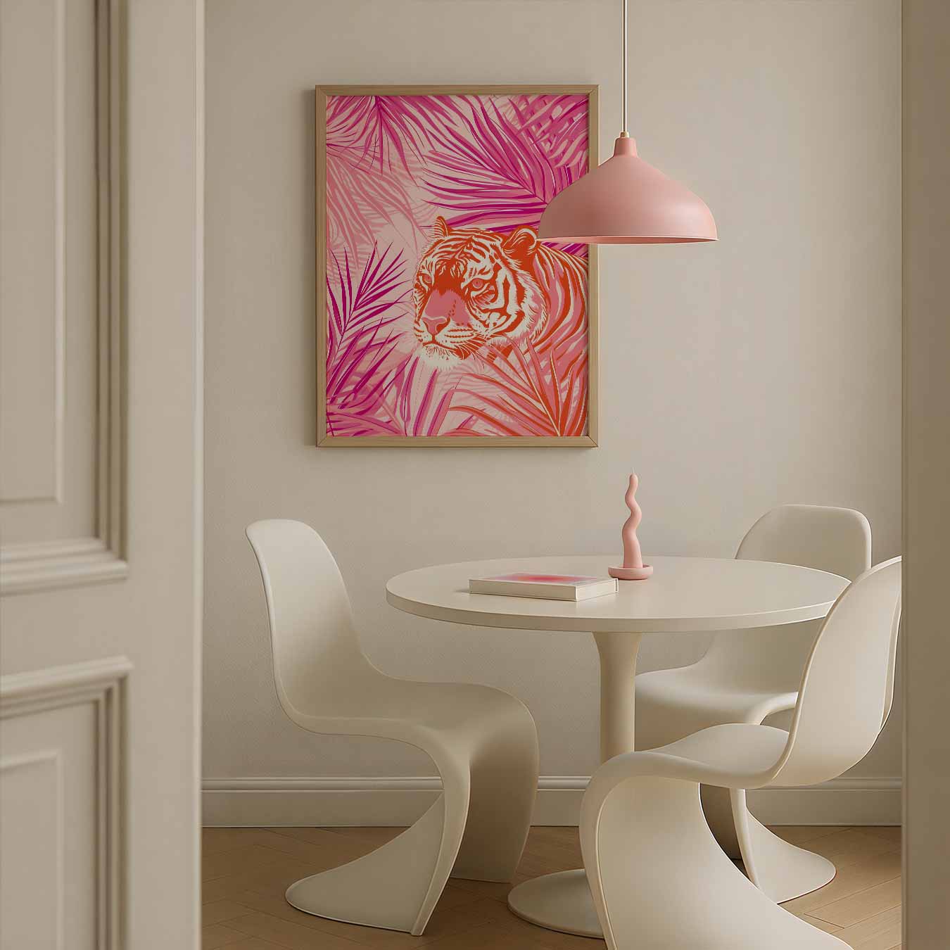 Wilde Tijgers in Pastel Jungle Poster-WallArtistic